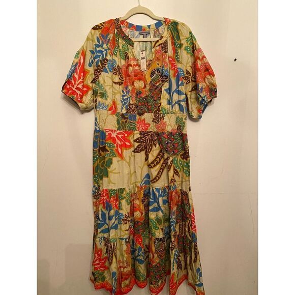 Anthropologie -Puff-Sleeved Midi Dress - Picture 6 of 9